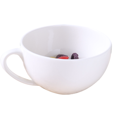 大容量带把骨瓷燕麦碗早餐杯