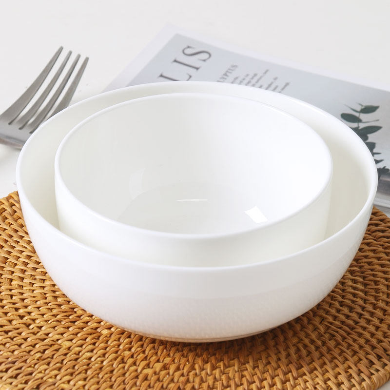 景德镇创意纯白色家用吃饭碗小碗韩式陶瓷餐具米饭碗面碗骨瓷个性