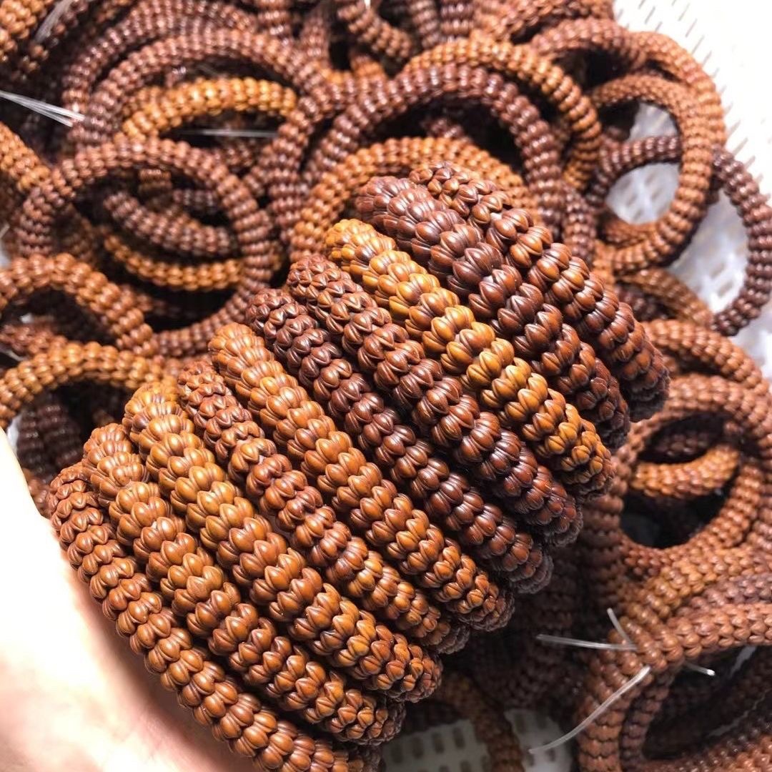 莲花精品新款招财紫金鼠雕刻莲花座手串绕指柔菩提子佛珠手持