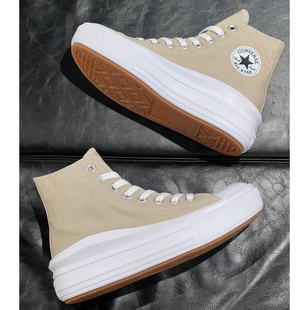 Converse匡威正品新款休闲板鞋厚底松糕鞋女子高帮帆布鞋A04365C