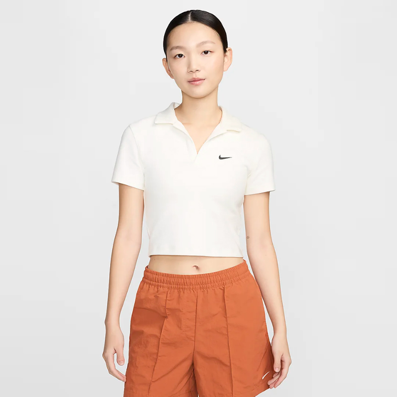 Nike耐克2024夏季新款女子短袖T恤POLO衫翻领针织刺绣DV7885-133