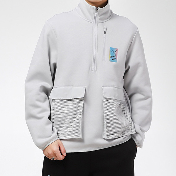 【正品】PUMA彪马男子春秋工装半拉链渐变logo休闲外套531449-09