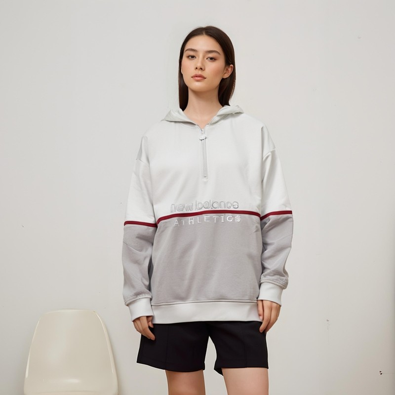 【正品】New Balance 女子运动休闲半拉链针织套头卫衣WT01502-WT