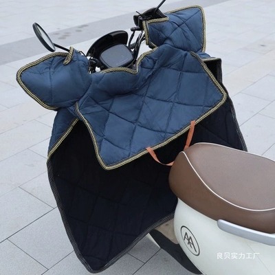 冬季电动车挡风被加绒加厚挡风衣防风保暖纯色被加厚保暖