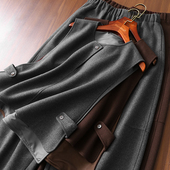 时髦气质款 套装 叠搭毛呢马甲 淘么淘 阔腿镰刀裤 春季 分开售