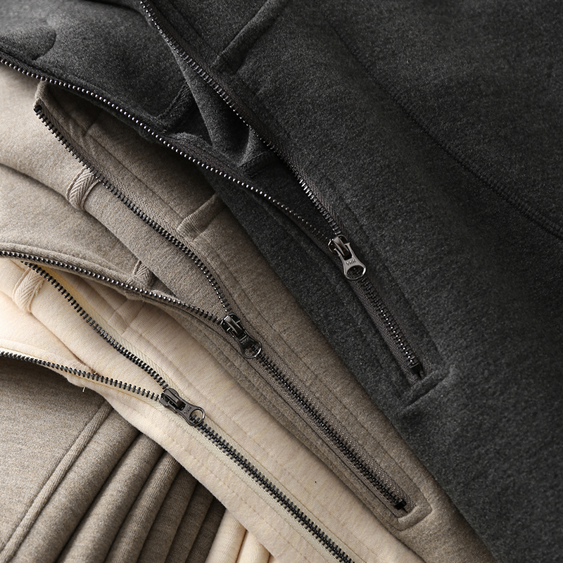 淘么淘 轻松时髦柔软羊毛宽松休闲半开襟连帽卫衣/弯刀卫裤分开售