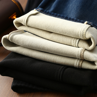 厚款 女冬季 加绒保暖高腰显瘦宽松老爹牛仔裤 淘么淘 大幂幂同款