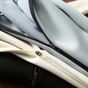 百搭简约运动风前拉链连帽磨绒卫衣外套女新款 闭眼可入 淘么淘