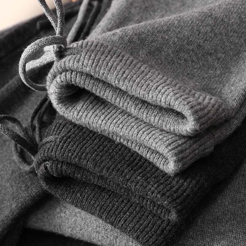 淘么淘 高智感都市 羊毛加厚宽松圆领针织套衫毛衣+长裤两件套装