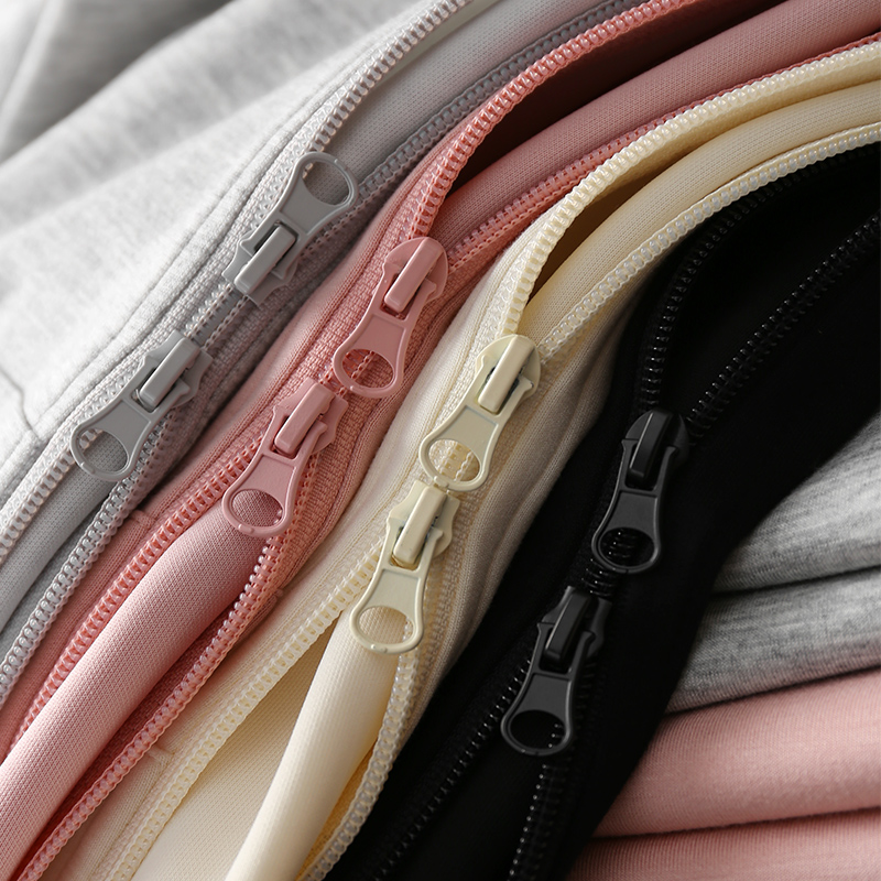 淘么淘 裸感般亲肤 运动风双向拉链连帽卫衣外套+休闲裤女两件套