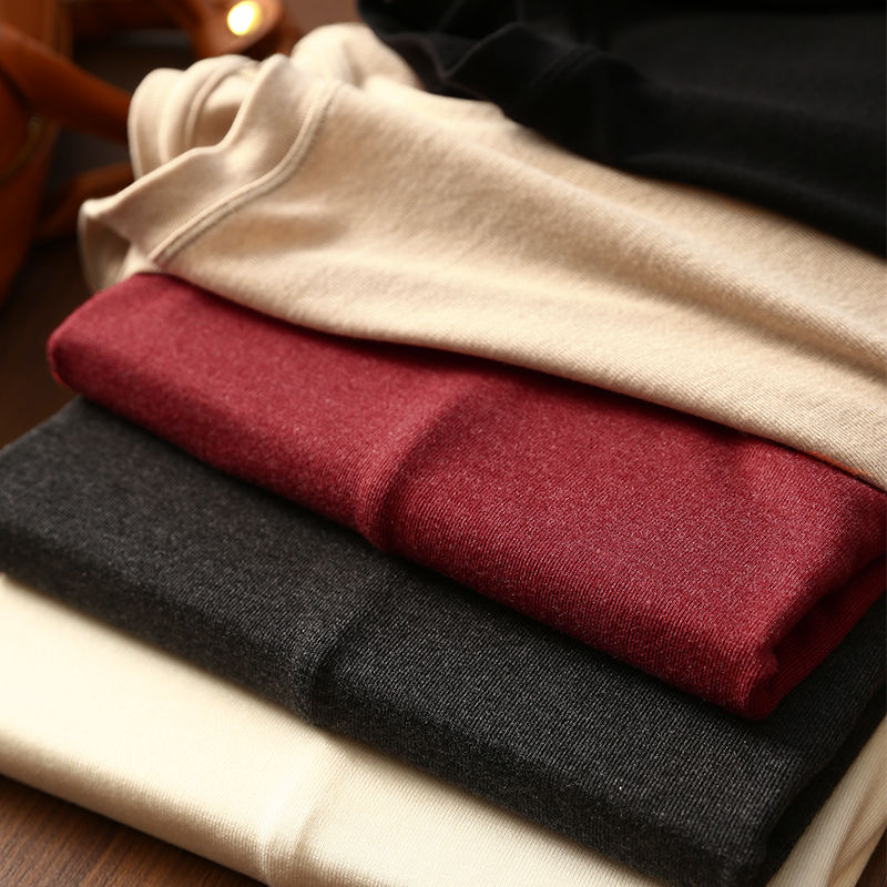 淘么淘「奢柔云感」琎口依翡丝山羊绒真丝圆领百搭长袖T恤打底衫