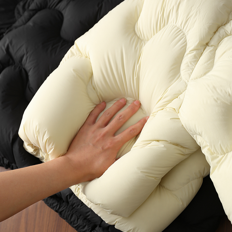 淘么淘 泡芙羽绒服 波浪软蓬90鸭绒立领短款羽绒服面包服外套新款