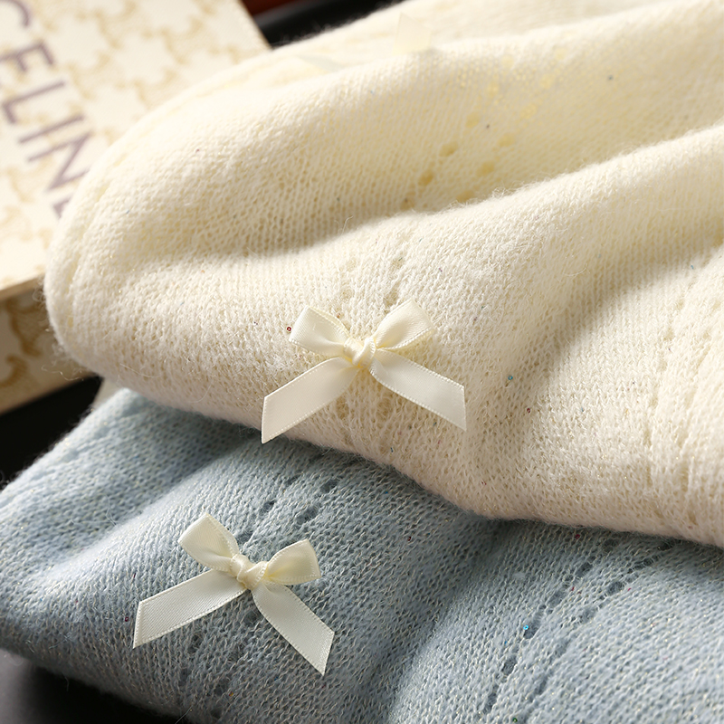 淘么淘 温柔甜美 少女蝴蝶结针织衫慵懒显瘦套头毛衣女25秋冬新款