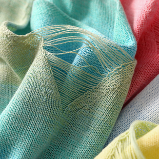 淘么淘 和纸纱 精梳棉渐变晕染镂空V领宽松针织衫 女 以纸制衣系列