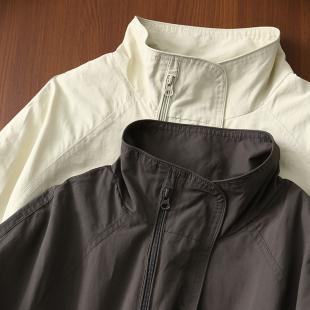 OLD 新款 MONEY调性 风衣外套女春季 立领半拉链宽松薄款 淘么淘