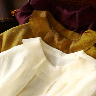 留白浪漫 女法式 法式 衬衫 设计感小衬衣 气质荷叶花边领长袖 淘么淘