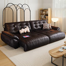 电动多功能真皮沙发床客厅2025新款 头层牛皮伸缩可躺可睡直排沙发