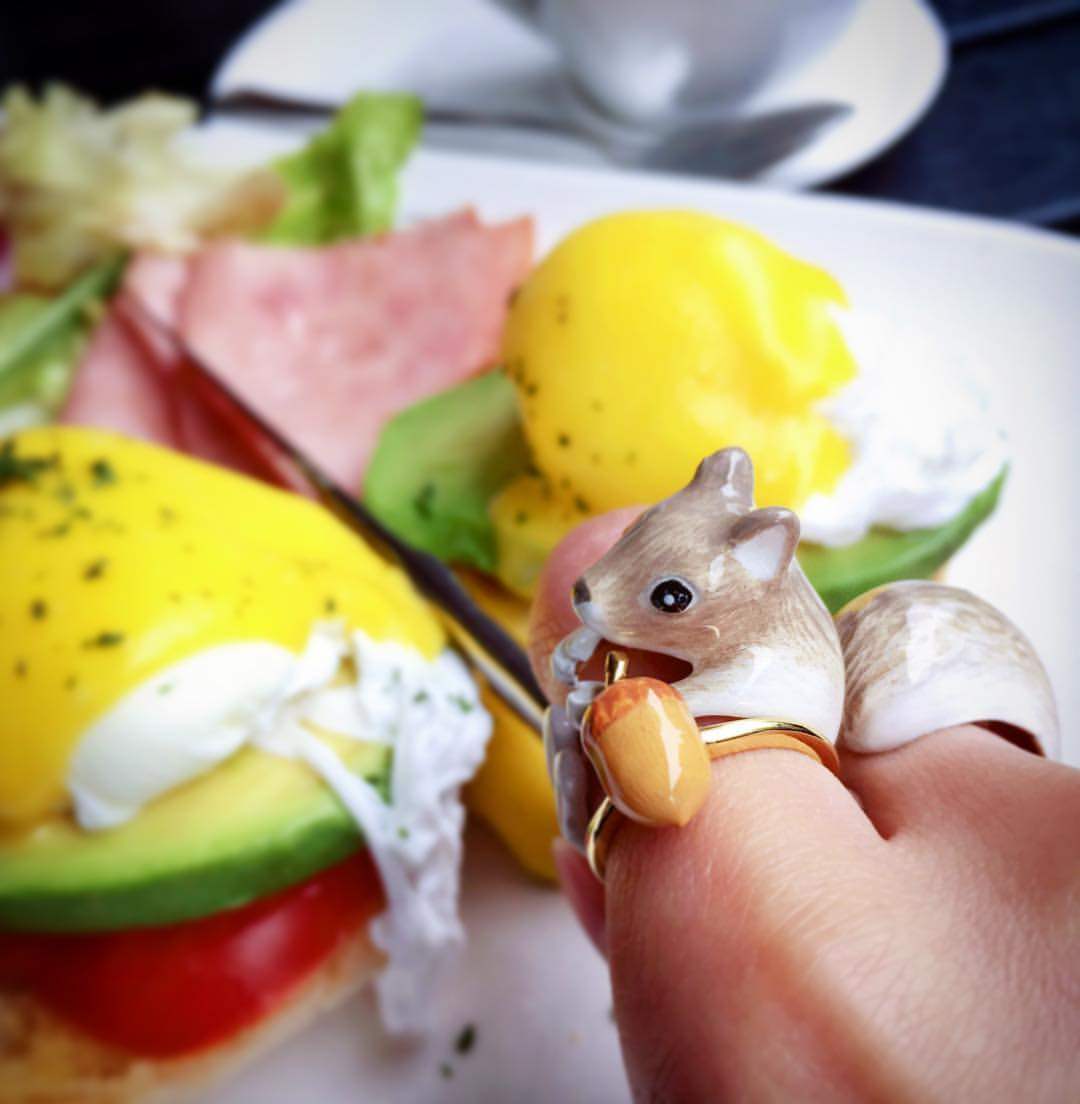 现货marylou正品泰国原创设计动物戒指松鼠三件套戒女友礼物