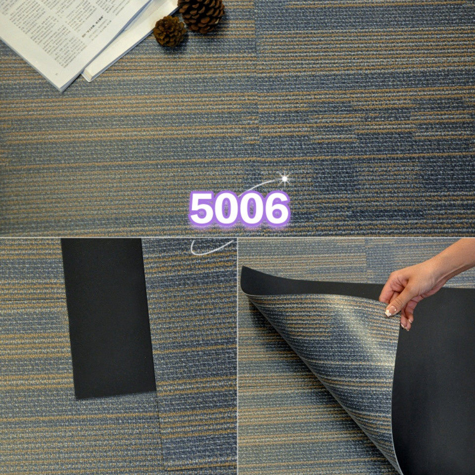 灰色地毯纹胶地板办公室台球厅石塑地板防水耐磨方块PVC地胶G5006,家装主材,地板革,淘宝优惠券,粉丝福利购,淘宝优惠卷