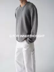 G for Innerthought Air Coarse-Knit Ultra-Fine Wool V-Neck Long-Sleeve Knit Sweater Winter Thickened