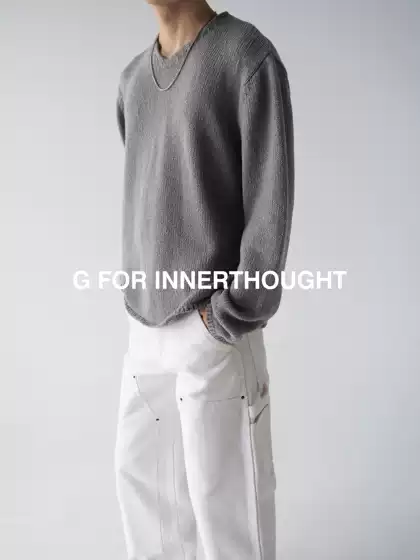 G for Innerthought Air Coarse-Knit Ultra-Fine Wool V-Neck Long-Sleeve Knit Sweater Winter Thickened