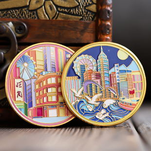 香港旺角维多利亚港太平山顶文创纪念礼品旅游城市景点打卡纪念章