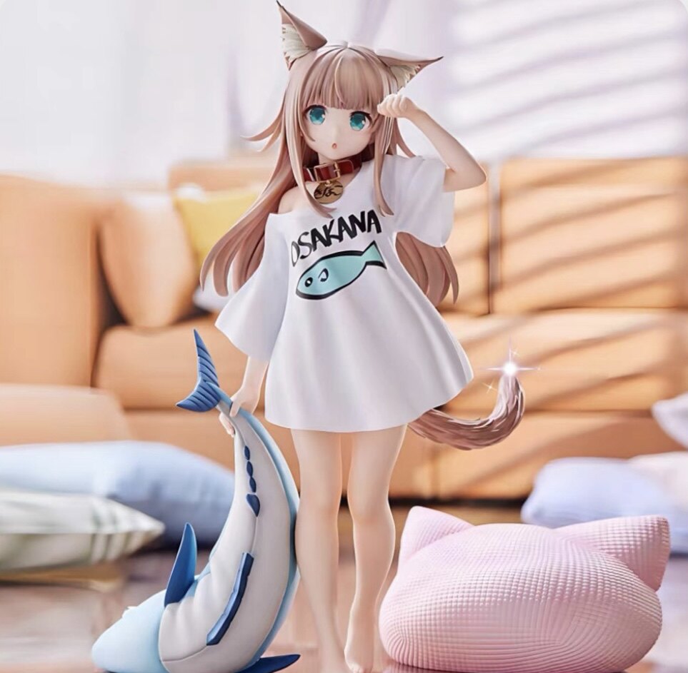 我家的猫是可爱女孩 早安黄豆粉手办 国产二次元动漫机箱摆件礼物