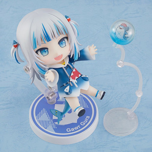 【全款】虚拟偶像Q版粘土鲨鱼妹妹噶呜古拉可动换脸摆件盒装手办