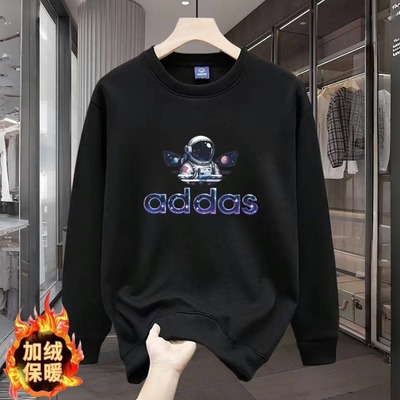 新款青少年秋冬加绒学生卫衣男潮