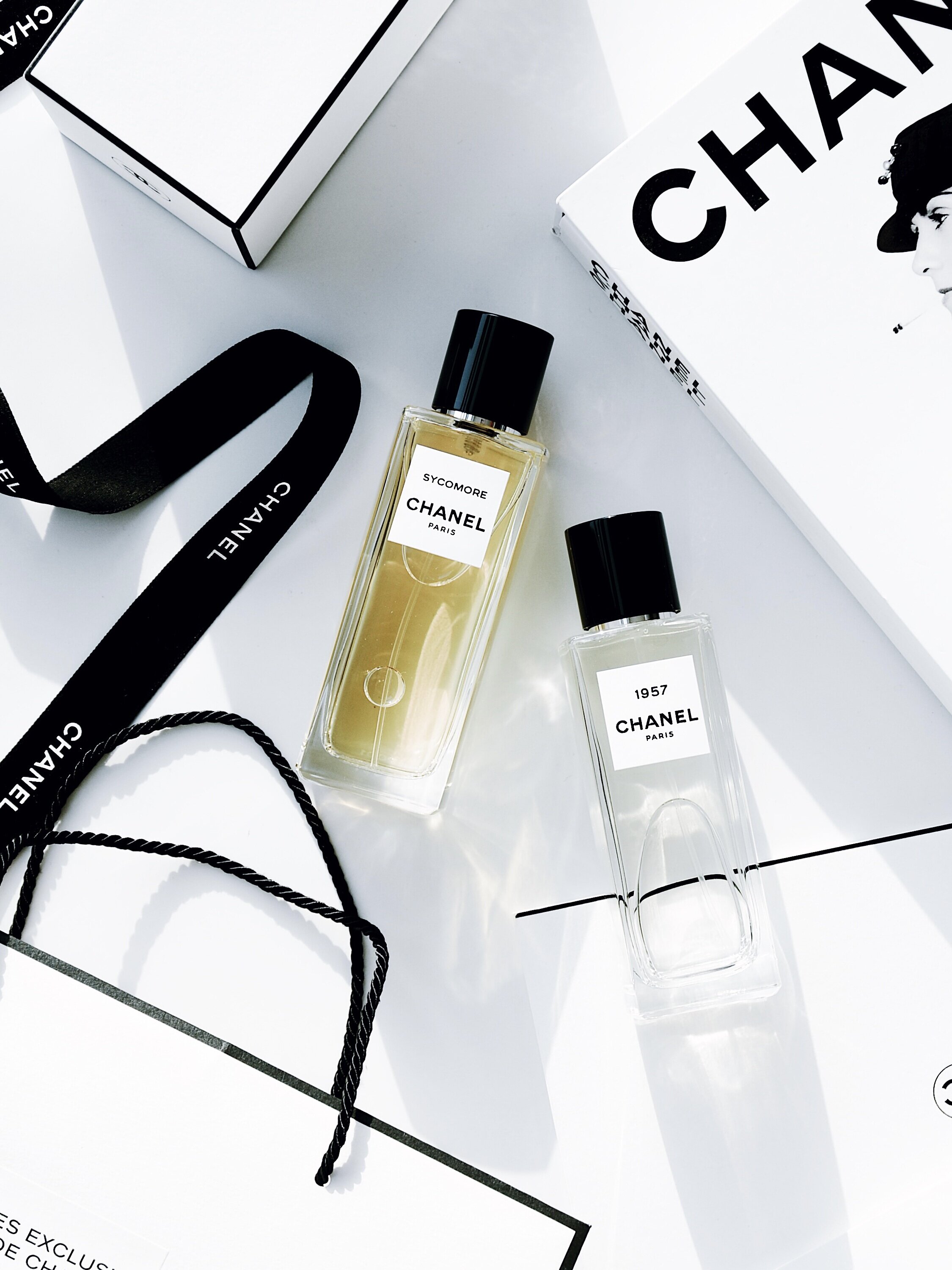Domestic cabinet: Chanel Collector's Collection Perfume Phoenix Wood Comet 1957 Rue Cambon Gift Box
