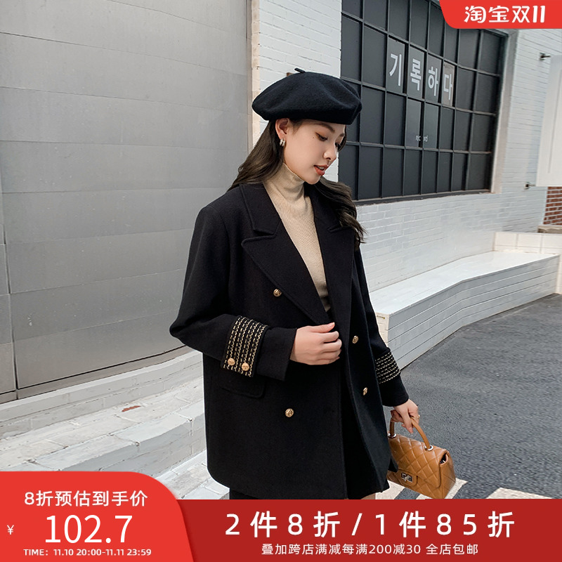 五季家胖mm时尚套装2023年新款气质显瘦冬装小众西装外套半身裙