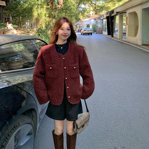 大码女装胖mm冬装2023年新款气质显瘦法式小香风时尚高级感外套