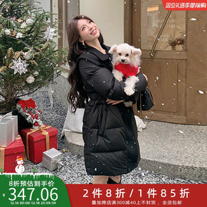 五季家大码女装2023年新款气质显瘦冬装白鸭绒别致西装领羽绒服