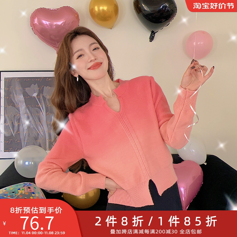 五季家胖mm2023年新款气质显瘦时尚套装冬装减龄风针织衫半身裙