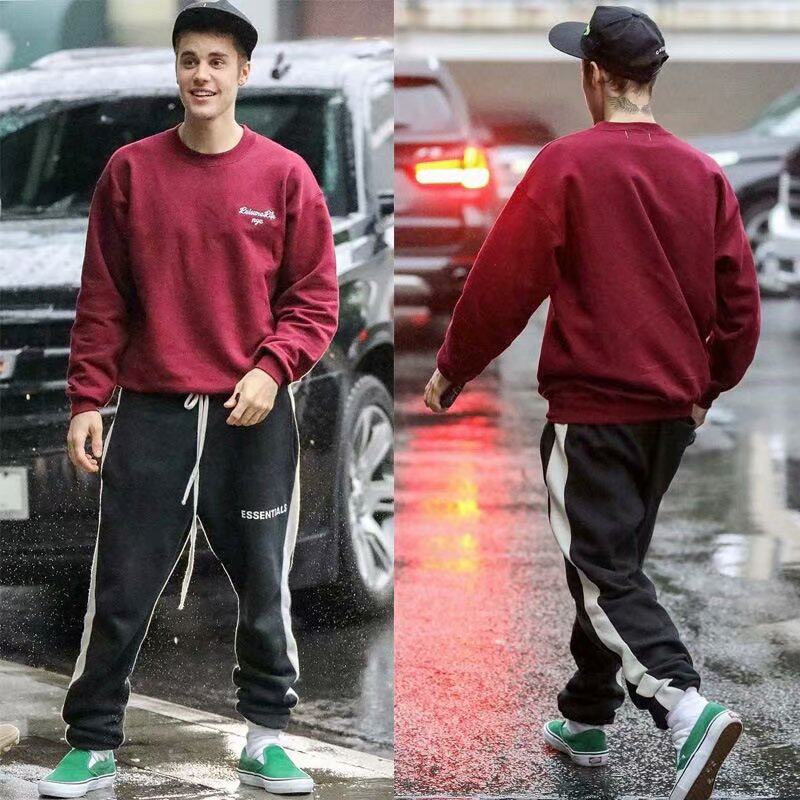 920#justin biebers matching patchwork slacks