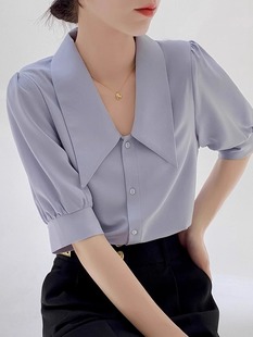 捡漏品牌折扣店女装 职业工装 清仓反季 韩版 打底上衣 雪纺衬衫 女短袖