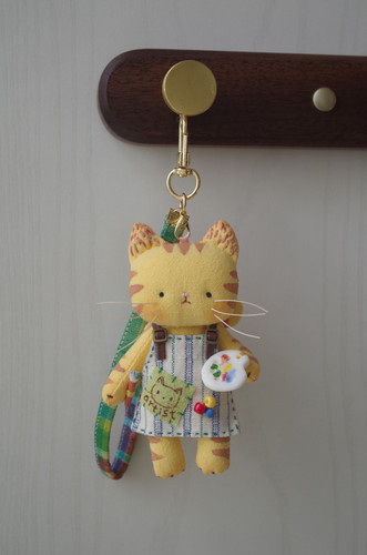 星梦集原创设计猫咪画家手工制作布艺包饰包挂件可爱小众礼物摆件