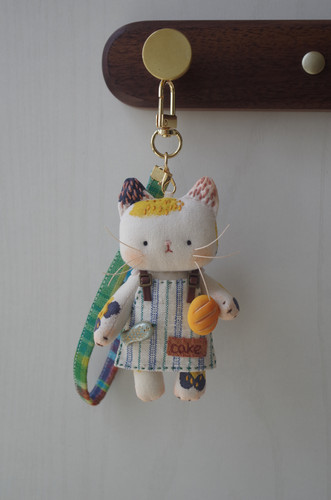 星梦集原创设计手工布艺猫猫面包师包包挂饰挂件车挂玩偶摆件礼物