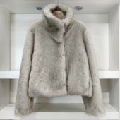 25新秋冬款 有里衬保暖软糯慵懒优雅气质顺滑短外套女士长袖 毛大衣