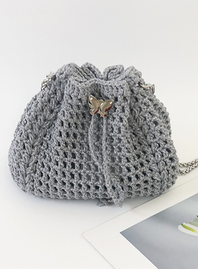 Mcroche魔织手工毛线钩织包包diy编织材料包麦穗蝴蝶饺子包