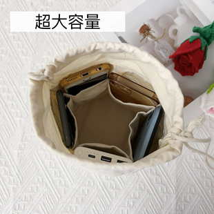 Mcroche魔织毛线手工钩织包包配件内胆包圆底帆布加厚束口袋