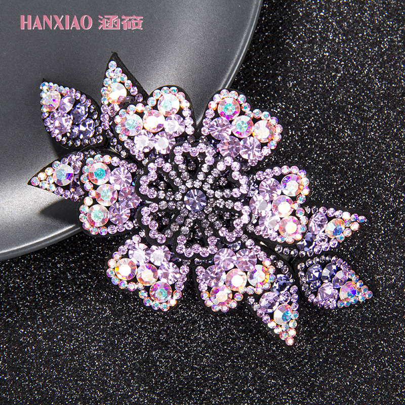 发夹韩国女优雅大花朵成人大马尾横夹后脑勺盘发顶夹头饰妈妈发卡