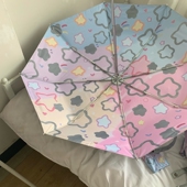 自动雨伞女高颜值晴雨两用弯钩太阳伞防晒防紫外线钛银折叠遮阳伞