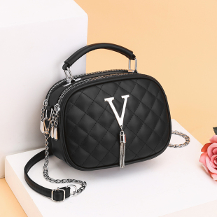 2021年新款 百搭菱格包包女士单肩斜挎包手提包三层女包包 女包时尚