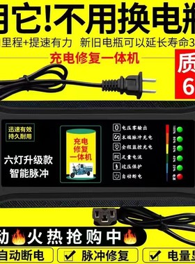数显自动断电电动车电瓶车充电器48V60V72V20AH两轮三轮电车通用