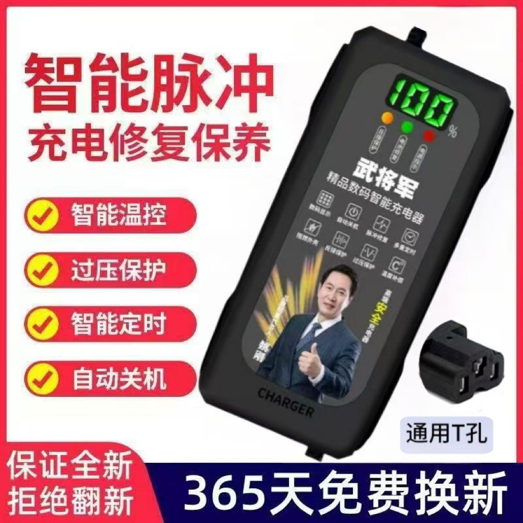 数显自动断电电动车电瓶车充电器48V60V72V20AH两轮三轮电车通用