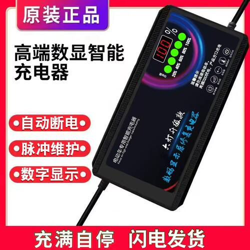 数显自动断电电动车电瓶车充电器48V60V72V20AH两轮三轮电车通用