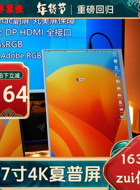 17寸4K+ Type-C便携显示器16:10 3840*2400 M1、DP、HDMI全接口