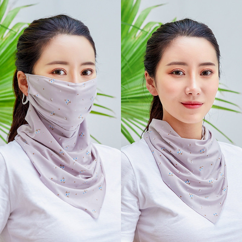 防晒三角丝巾大口罩夏季防紫外线女薄款透气遮阳冰丝护颈面纱面罩在类目 居家日用, 防护用品, 口罩中 - 来自Buy2taobao.com提供专业的淘宝代购服务