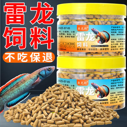 雷龙鱼饲料阿萨姆黄金眼镜蛇雷龙奶茶七彩雷龙鱼增色鱼粮专用鱼食